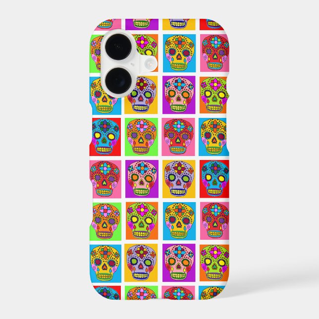 Sugar Skull Squares Samsung Galaxy S21 Case (Back)