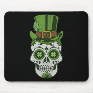 Sugar Skull St Paddys Day Lucky Shamrock Vintage M Mouse Pad
