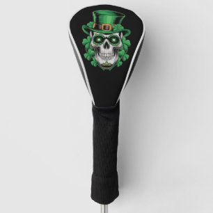 Sugar Skull St Patrick Day Lucky Shamrock  Golf Head Cover
