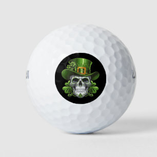 Sugar Skull St Patrick's Day Shamrock Golf Balls