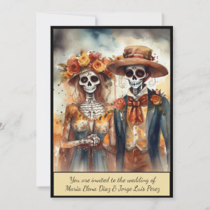 Sugar Skull Sweetheart, custom Invitation