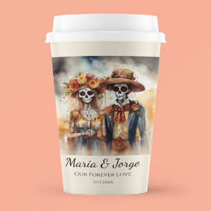 Sugar Skull Sweethearts, custom Paper Cups