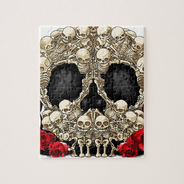 Sugar Skull - Tattoo Design Jigsaw Puzzle (Vertical)