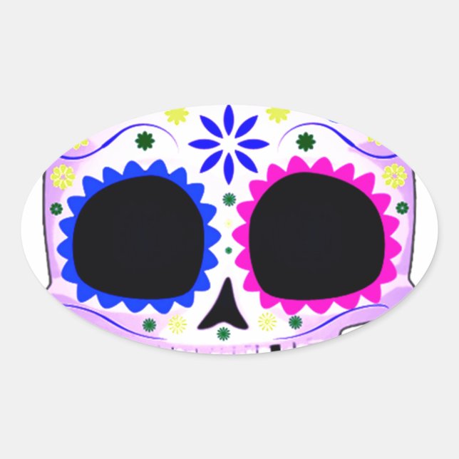 Sugar Skull - Tattoo Design Oval Sticker (Front)
