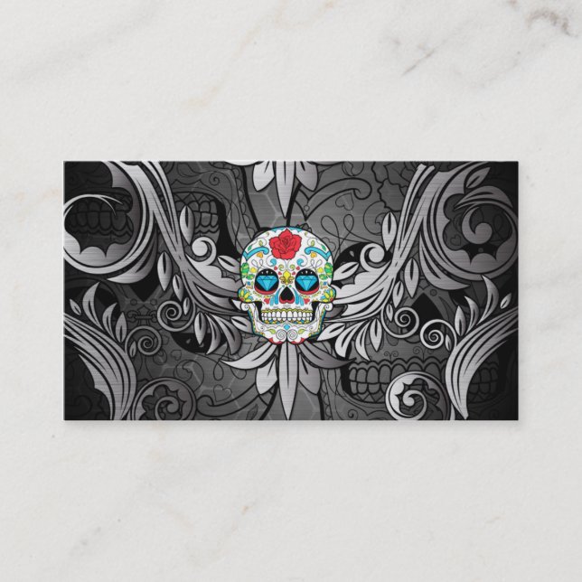 Sugar Skull Tattoo Parlour Business Card (Front)