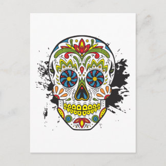 Sugar Skull, Tattoo Skull, Mexican Skull Postcard