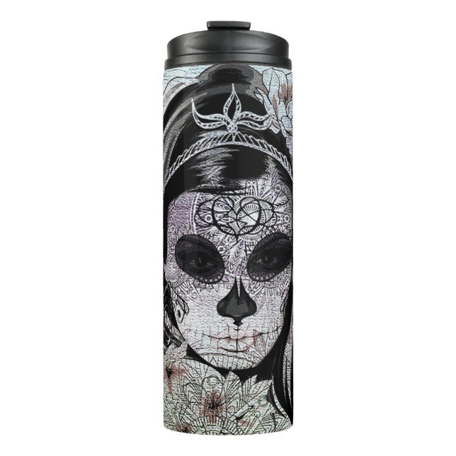 Sugar Skull Thermal Tumbler (Front)