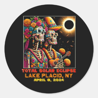 Sugar Skull Total Solar Eclipse Lake Placid New Classic Round Sticker