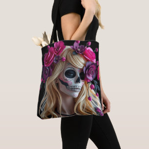 Sugar-skull tote bag