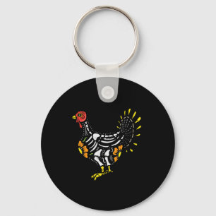 Sugar Skull Turkey Mexican Thanksgiving Day Of The Keychain