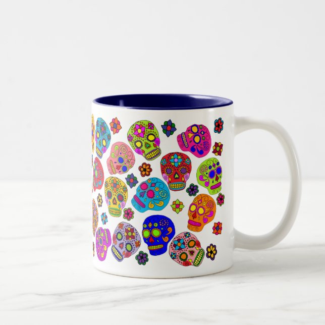 Sugar Skull Two-Tone Coffee Mug (Right)