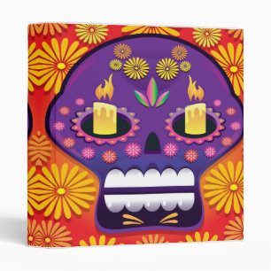 Sugar Skull Vector Illustration Notebook Binder
