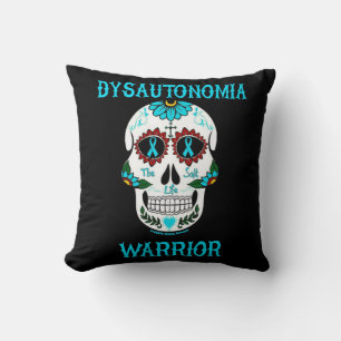 Sugar Skull/Warrior...Dysautonomia Throw Pillow