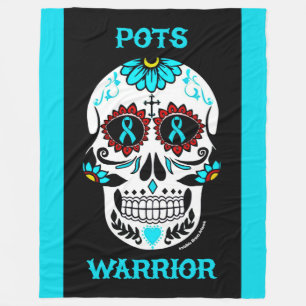 Sugar Skull/Warrior...POTS Fleece Blanket