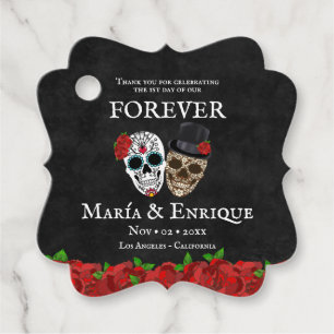Sugar Skull Wedding Favour Tags