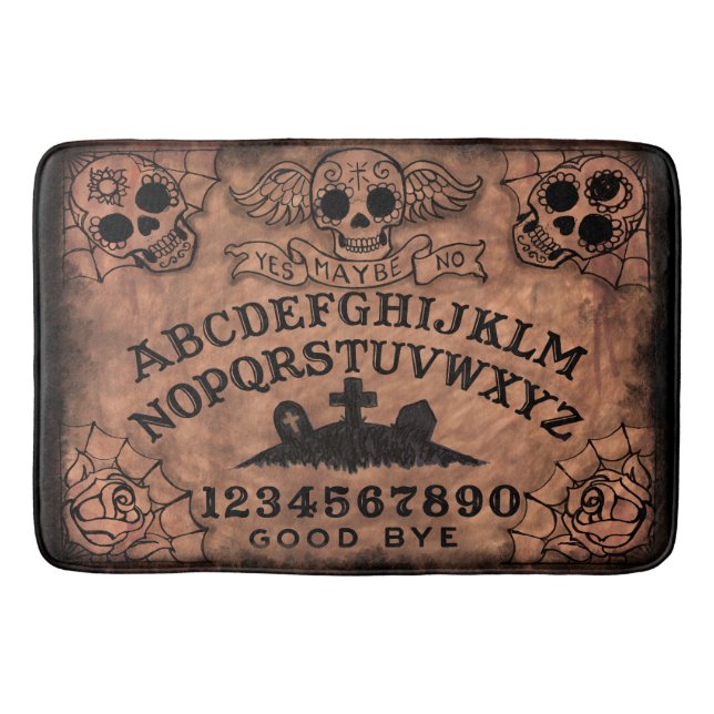 Sugar Skull Witch Board Bath Mat (Front)
