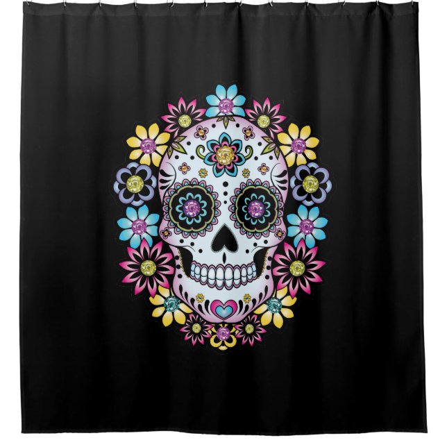 Sugar Skull with Colourful Flowers (Front)