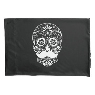 Sugar Skull with Moustache Pillowcase
