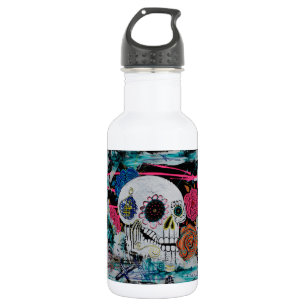 Sugar Skull with Roses 532 Ml Water Bottle