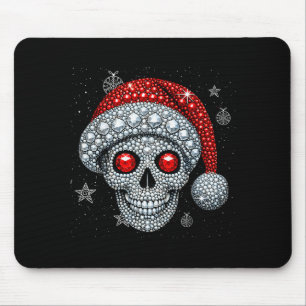 Sugar Skull With Santa Hat Tee Christmas Pajama Xm Mouse Pad