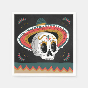 Sugar Skull with Sombrero Napkin