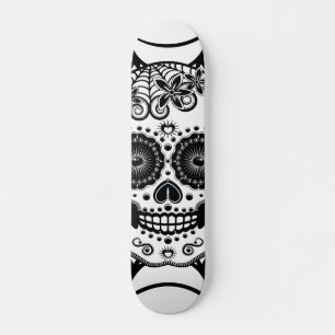 Sugar Skull with Spider Web Skateboard