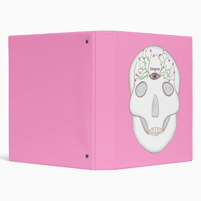 Sugar Skull with Third Eye, Flower Buds Binders (Background)