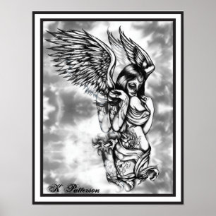 Sugar Skull with wings Poster