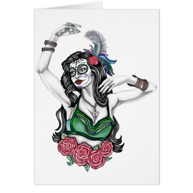 Sugar Skull Woman with Roses (Front)