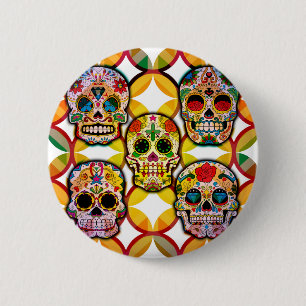 Sugar Skulls 2 Inch Round Button