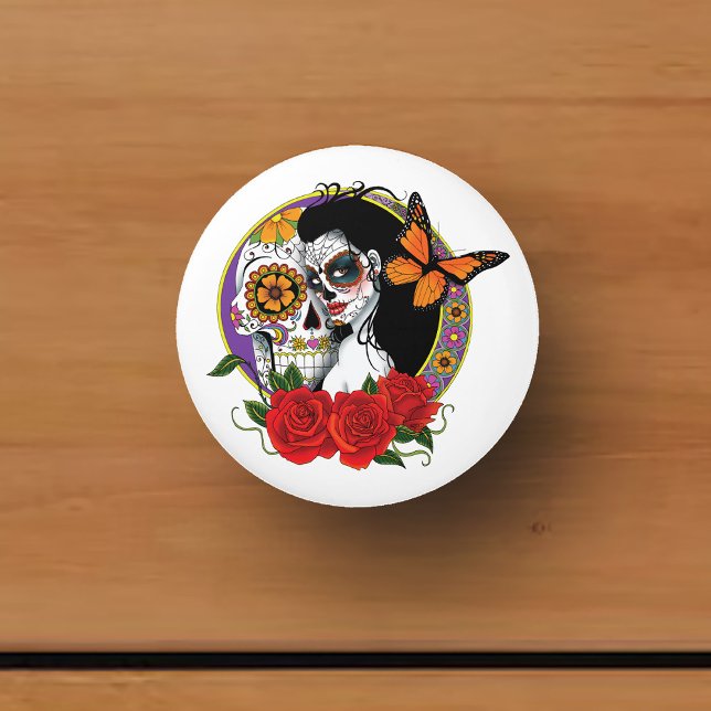 Sugar Skulls Art Nouveau Ceramic Knob (Creator Uploaded)
