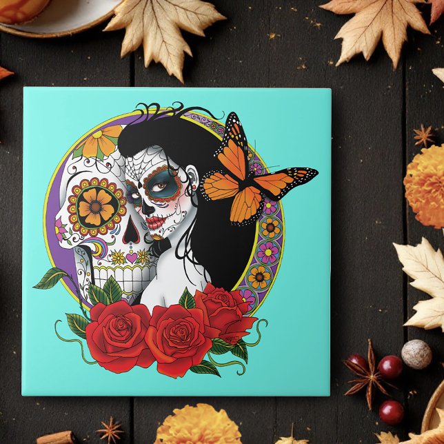 Sugar Skulls Art Nouveau Tile (Creator Uploaded)