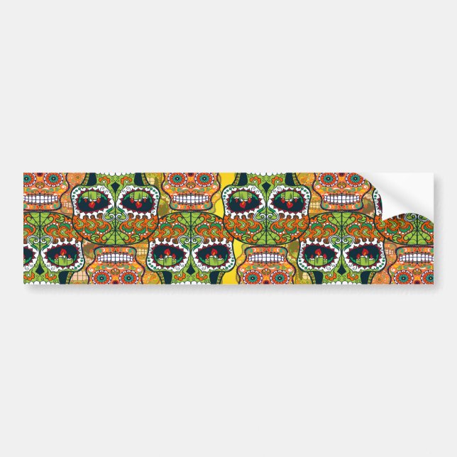 Sugar Skulls Bumper Sticker (Front)