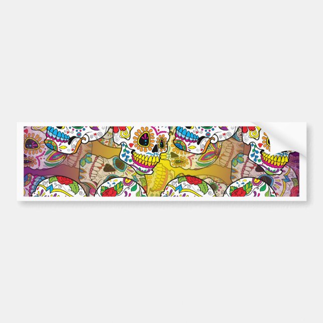 Sugar Skulls Bumper Sticker (Front)