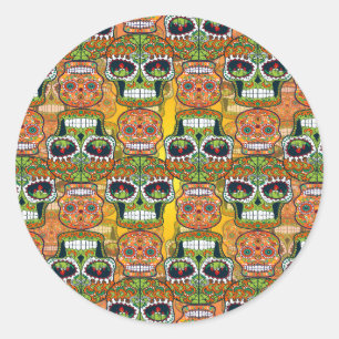 Sugar Skulls Classic Round Sticker