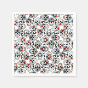 Sugar Skulls Day of the Dead Party Napkins