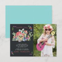 Sugar Skulls Day of the Dead Photo Thank You Card