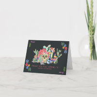Sugar Skulls Day of the Dead Photo Thank You Card