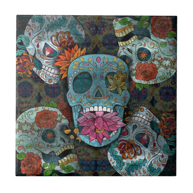 Sugar Skulls Design Tile (Front)