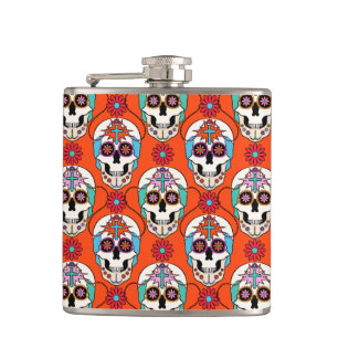Sugar Skulls Graphic Hip Flask