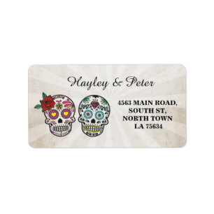 Sugar Skulls Halloween Address Stickers Labels