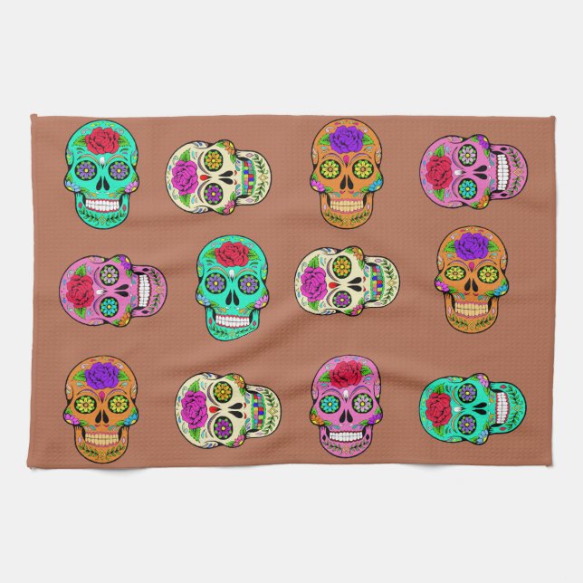 Sugar Skulls  Kitchen Towel (Horizontal)