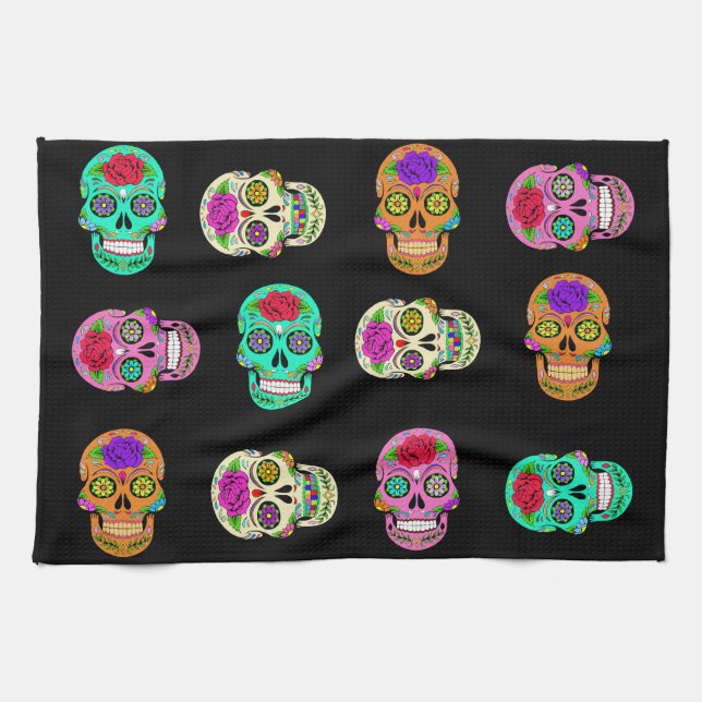 Sugar Skulls  Kitchen Towel (Horizontal)