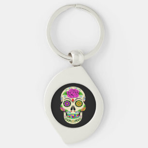 Sugar Skulls Metal Keychain
