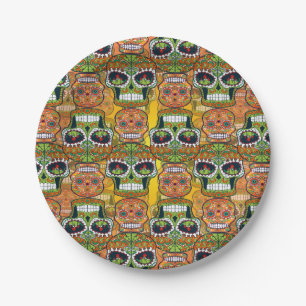 Sugar Skulls Paper Plate