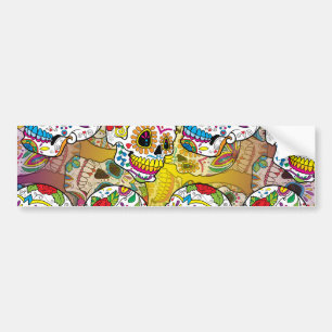Sugar Skulls Pattern Bumper Sticker
