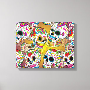 Sugar Skulls Pattern Canvas Print