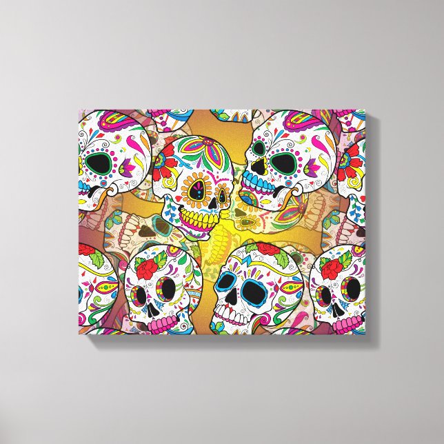 Sugar Skulls Pattern Canvas Print (Front)