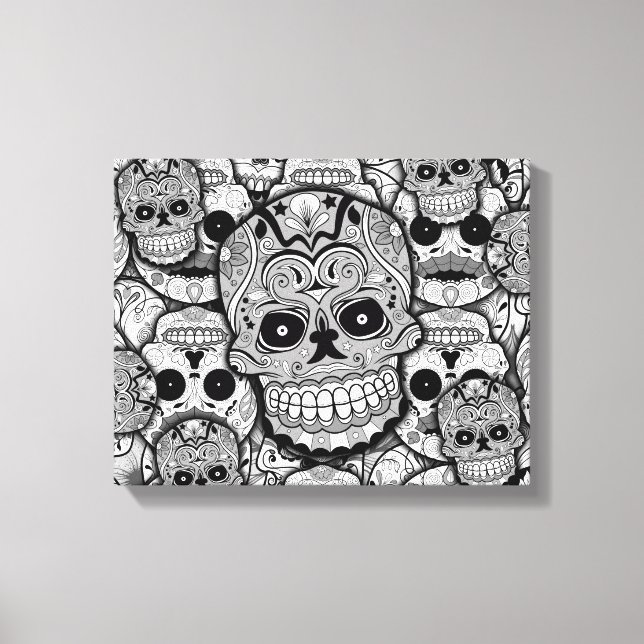 Sugar Skulls Pattern Canvas Print (Front)