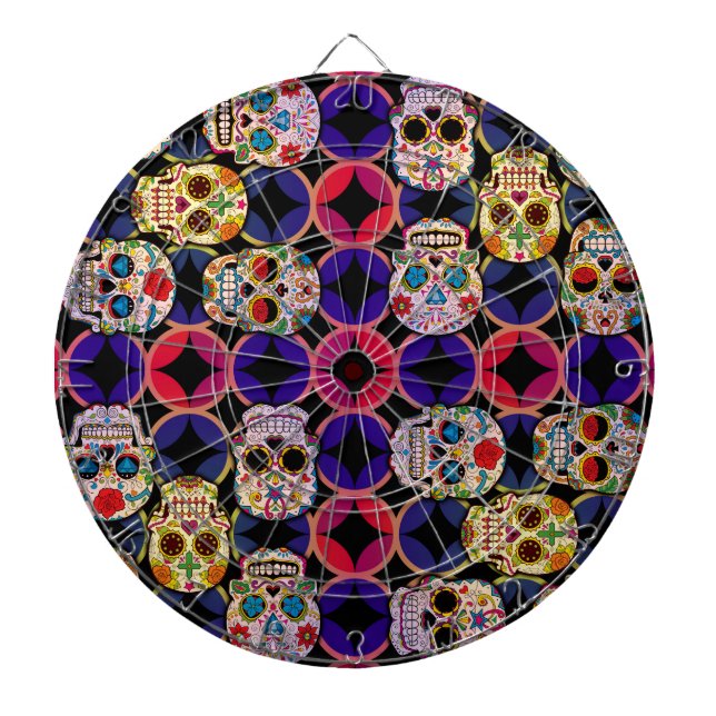 Sugar Skulls Pattern Dartboard (Front)